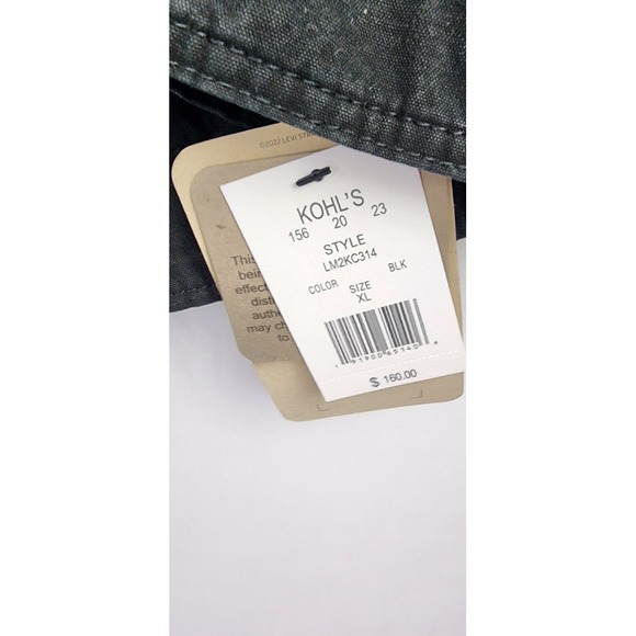 LEVI'S Durable Cotton Quilt Lined Mens Jacket Black NWT Zip Out Hood XL - Picture 3 of 15